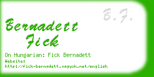 bernadett fick business card